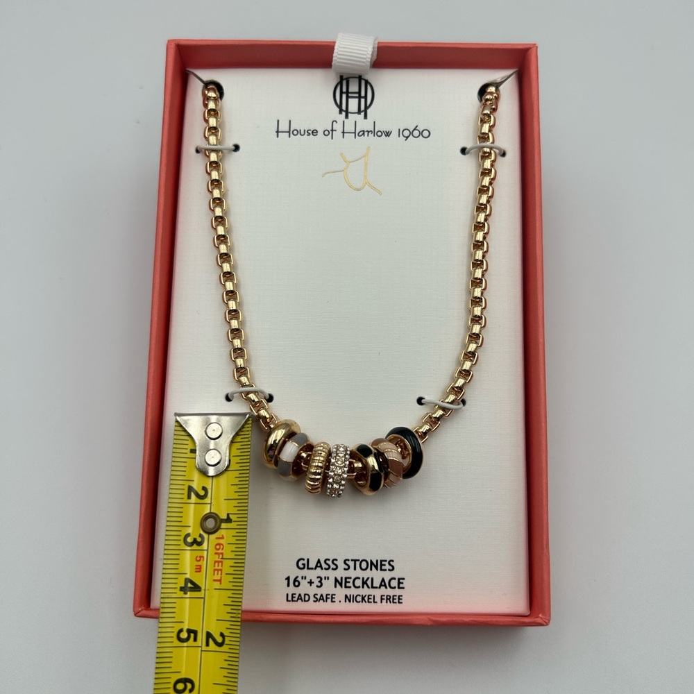 *New* House of Harlow 1960 Gold Necklace with Circular Charms - Picture 6 of 8